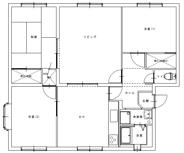 兵庫県神戸市_リノベーション前_団地_間取り図