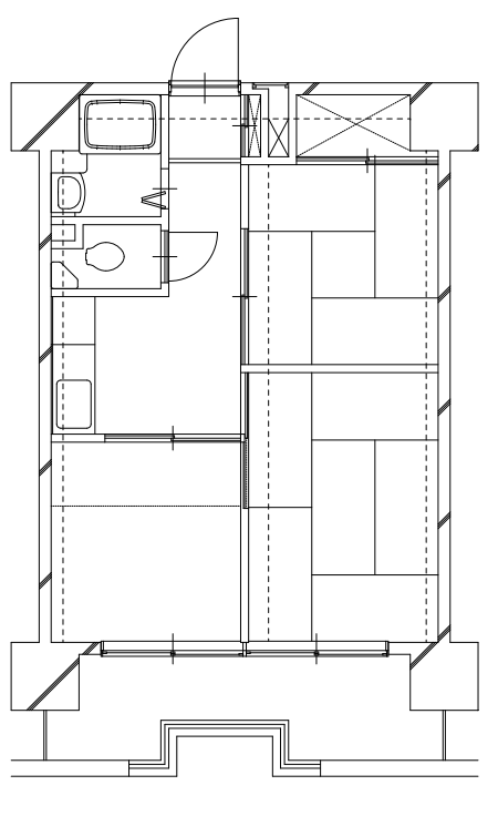 東京都港区_2DK_間取り変更_リフォーム前_間取り図