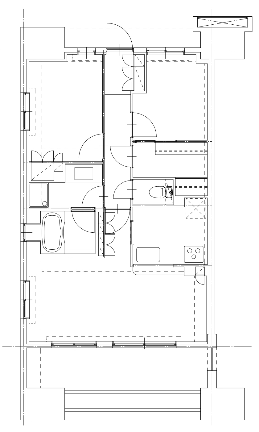 東京都中央区_リフォーム前_ファミリー_間取り図_2SLDK