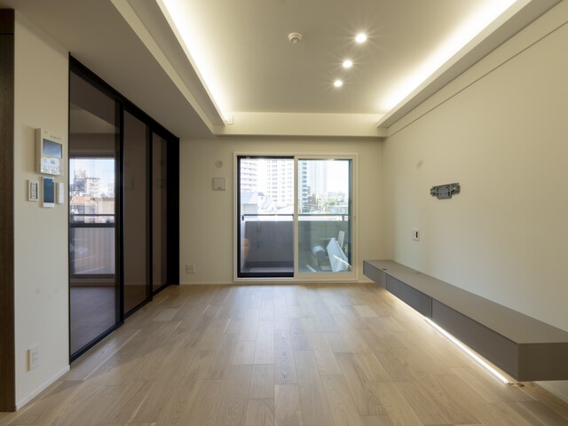 分譲マンション_リノベーション_ビフォーアフター_1LDK_艶消しフローリング_朝日ウッドテック