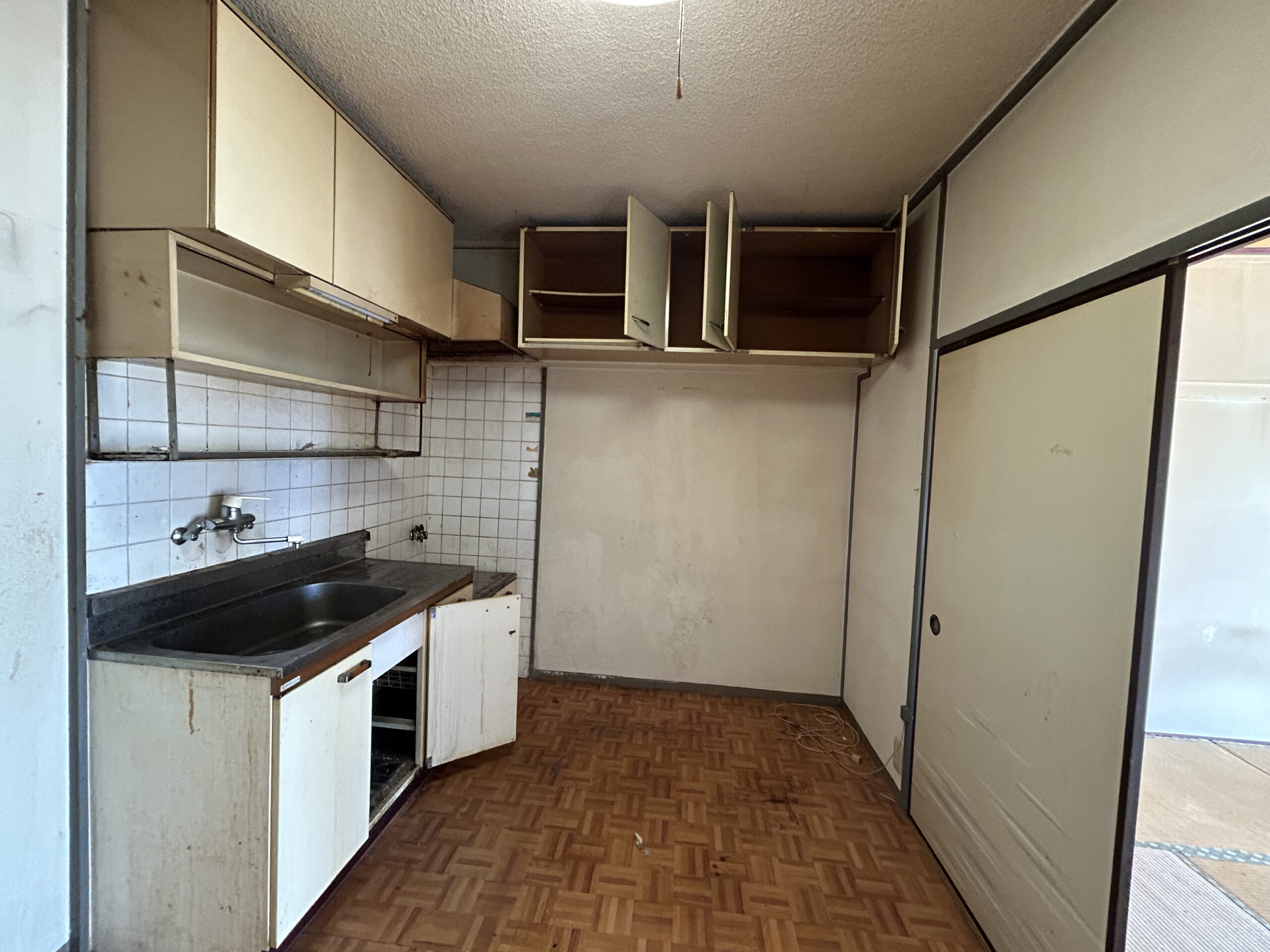 ビフォー_キッチン_LIXIL_シエラS_グレー_幅1950_江東区_2LDK