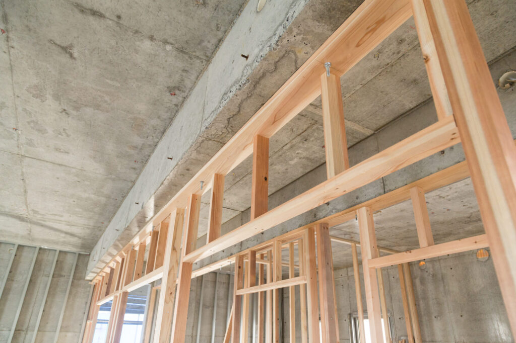 木下地(大工工事)+石膏ボード