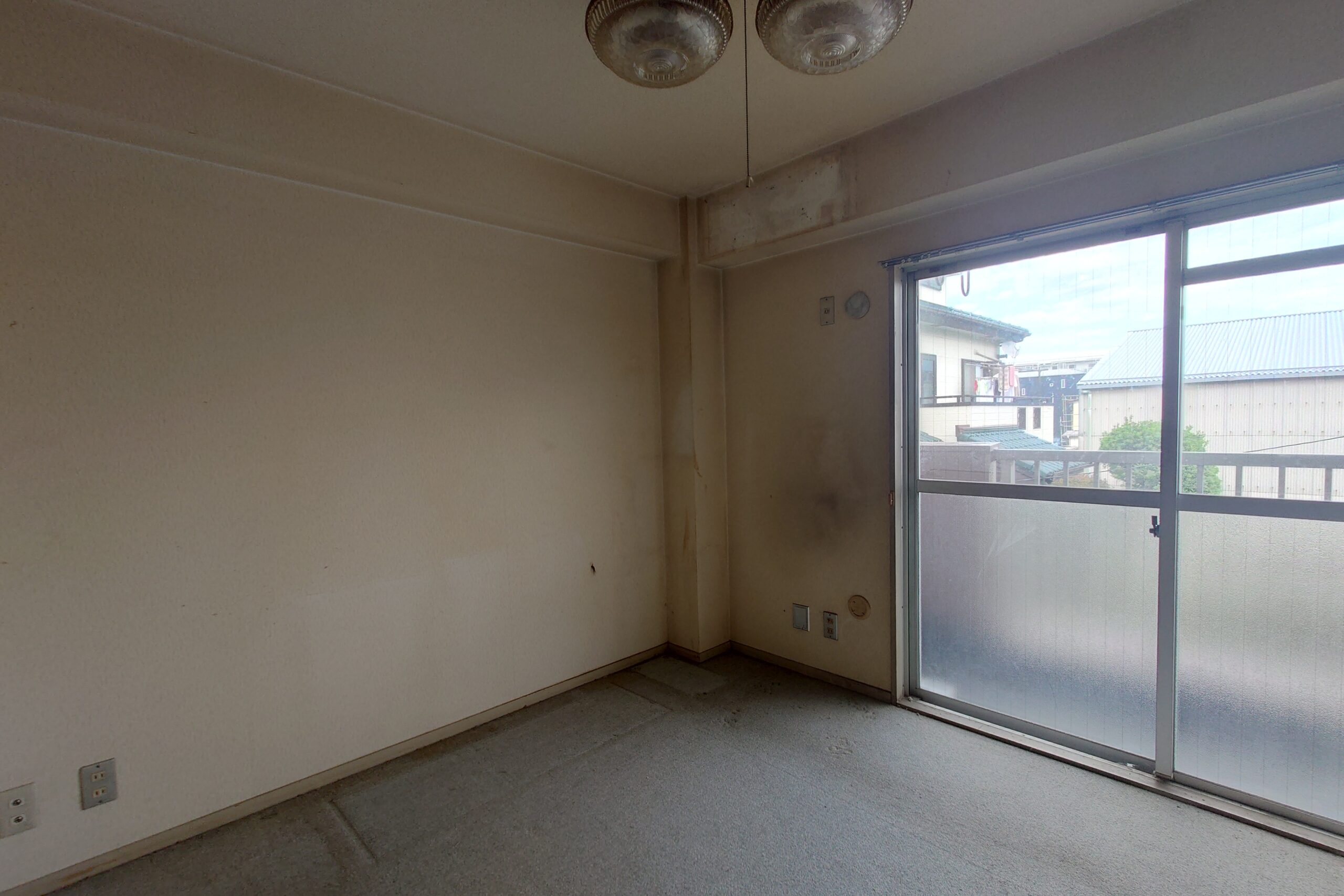 ビフォー_リビング_エアコン新設_昭和の団地_1LDK